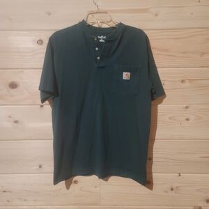 Carhartt Men's Dark Green Tee Size S 20x27